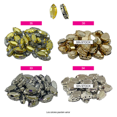 Piedras Engarzadas Navette 7x15mm por 144 unid - comprar online