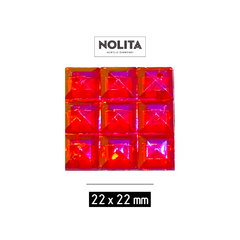 Piedras para bordar Nolita Colores AB Cuad 22x22mm Bolsa por 50 Unid