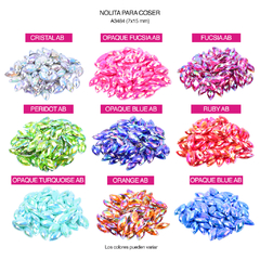 Piedras para bordar Nolita Colores AB Navette 7x15mm Bolsa por 2000 Unid - comprar online