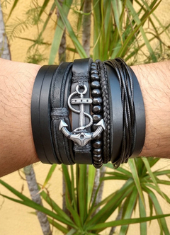 Pulseiras Masculinas 6un All Black #170 na internet