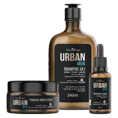 Kit Urban Men Shampoo 3X1 + Óleo + Pomada + Nécessaire