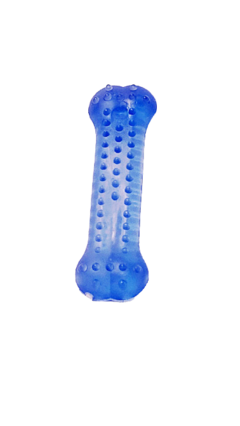 Brinquedo para cães Osso Massageador Cristal (P) Azul - WR Mello Distribuidora