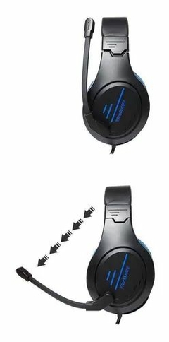 Headphone Gamer PX-10 Cometa LED 3.5mm + USB com 2.2m Azul - comprar online