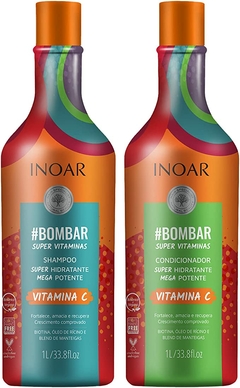 Kit Inoar Shampoo 1L e Condicionador 1L Bombar Crescimento Capilar