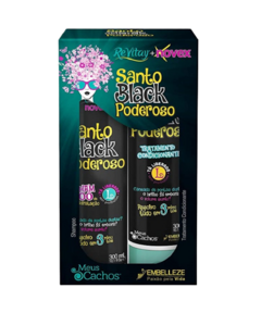 Kit Shampoo + Condicionador Meus Cachos Santo Black 300ml - WR Mello Distribuidora