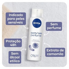 Desodorante Aerosol NIVEA Sem Perfume 150ml - Kit 6 Und. - WR Mello Distribuidora