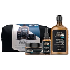 Kit Urban Men Shampoo 3X1 + Óleo + Pomada + Nécessaire