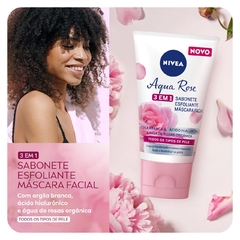 Aqua Rose Nivea 3x1 Sabonete, Esfoliante, Máscara Facial.