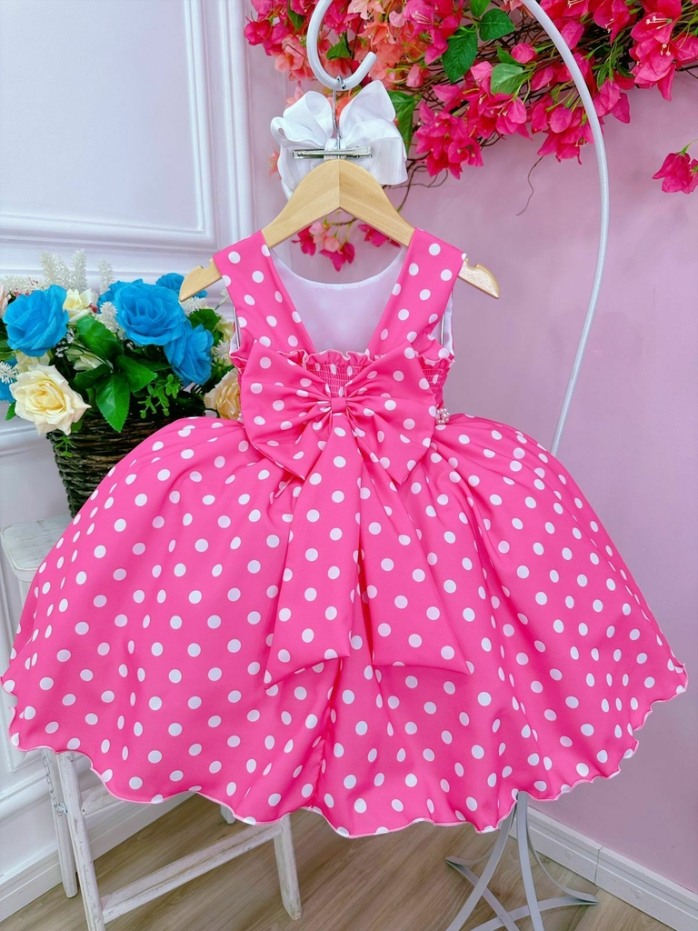 Vestido Infantil Barbie Rosa Chiclete - Mãe Club Roupas e Acessórios