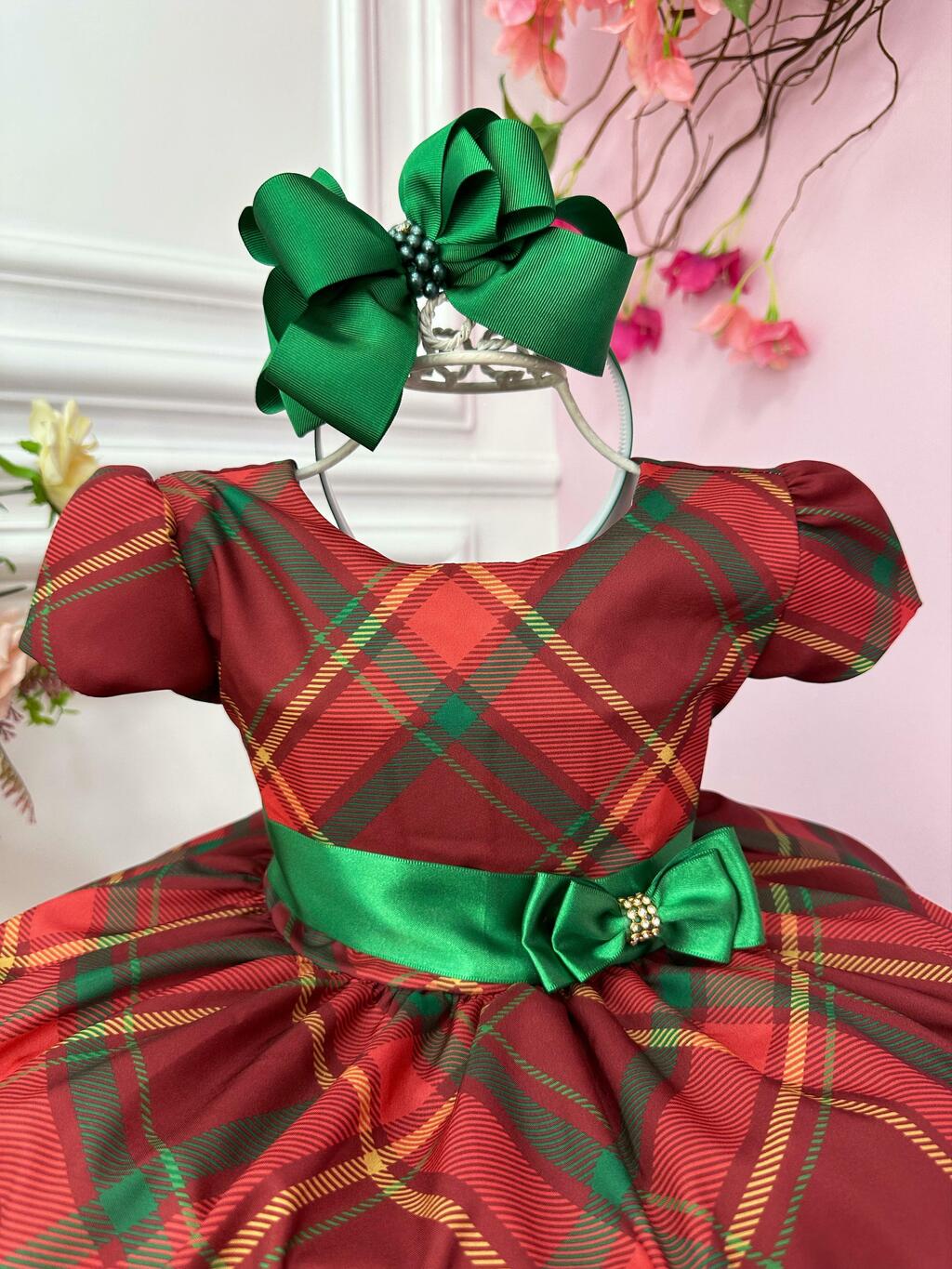 Vestido Infantil de Festa Vermelho Princesa com Renda Gliter e