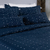 Cobre Leito King de 7 peças com bordado Urbany, em cor azul escuro com pontos brancos, ideal para cama posta - 2