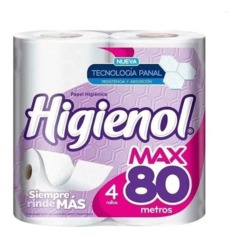 Papel higiénico Higienol 4x80 mts (Cod: 114)