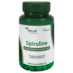 Spirulina com Vitamina E e B12 - 60 cápsulas 600mg Natuvel