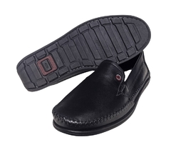 SAPATO MASC. MOCASSIM COURO PEGADA PRETO