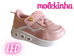 TENIS INF. FEM. FEM MOLEKINHA LED ROSA - comprar online