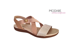 SANDALIA FEM. MODARE NUDE OURO ROSADO CAMEL - Sugestiva Calçados