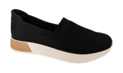 TENIS FEM. MODARE SLIP ON TECIDO KNIT PRETO