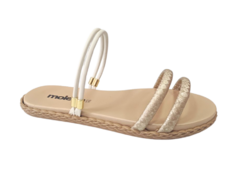 SANDALIA FEM. MOLECA BRANCO OFF DOURADO - comprar online