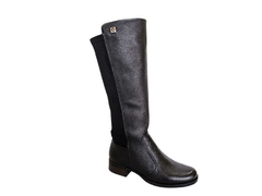 BOTA FEM. ALTA PEGAD A COURO PRETO - comprar online