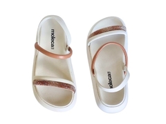 SANDÁLIA BIRKEN FEM. MOLECA BRANCO OFF CAMEL STRASS - comprar online