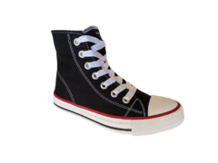 TENIS FEM. CANO ALTO STREET STAR PRETO VERMELHO - loja online