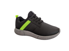 TENIS INF. MASC. MOLEKINHO PRETO CINZA VERDE NEON - Sugestiva Calçados