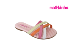 CHINELO INF. FEM. MOLEKINHA LARANJA ROSA MENTA