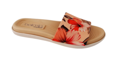 CHINELO FEM. BEIRA RIO SLIDE FLORAL ROSA - loja online