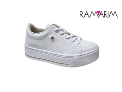 TÊNIS FEM. FLATFORM RAMARIM BRANCO DOURADO