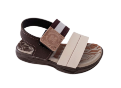 SANDALIA INF. MASC.MOLEKINHO VELCRO CAFÉ BRANCO OFF BEGE - comprar online