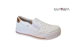 TENIS FEM. SLIP ON RAMARIM BRANCO - Sugestiva Calçados