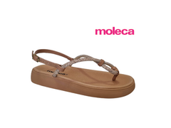 SANDALIA FEM. MOLECA OURO ROSADO BEGE NUDE STRASS