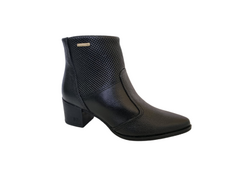 BOTA FEM. CANO BAIXO PEGADA COURO PRETO - comprar online