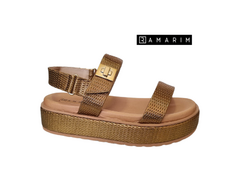 SANDALIA FEM. FLATFORM RAMARIM BRONZE - Sugestiva Calçados