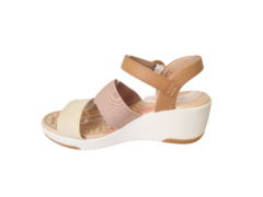 SANDALIA FEM. SALTO ANABELA CREME BEGE - comprar online