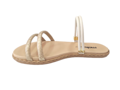 SANDALIA FEM. MOLECA BRANCO OFF DOURADO - loja online