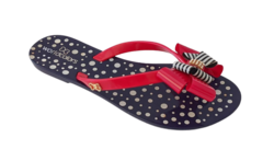 CHINELO INF. FEM. WORLD COLORS DEDO MARINHO VERMELHO