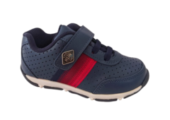 SAPATENIS INF. MASC. KLIN CASUAL VELCRO INDIGO VERMELHO - comprar online