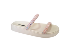 CHINELO PAPETE FEM. MOLECA OURO ROSADO GLITTER - comprar online