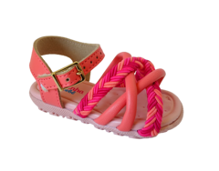 SANDÁLIA INF. FEM. MOLEKINHA CORAL ELEGANCE MULTI PINK - loja online