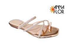 CHINELO FEM. ANNA FLOR COBRE BRILHO - loja online