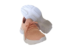 TENIS FEM. RAMARIM KNIT CHUNKY SNEAKER ROSA OFF WHITE - Sugestiva Calçados