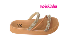 CHINELO BIRKEN INF. FEM. MOLEKINHA NUDE STRASS