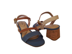 SANDÁLIA FEM. SALTO MÉDIO MODARE DENIN CREME CAMEL - comprar online