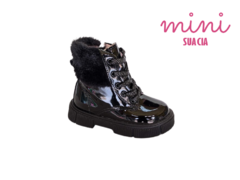 BOTA COTURNO FEM. INF. MINI E SUA CIA PRETO VERNIZ - comprar online