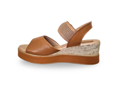 SANDALIA SALTO ANABELA FEM. PEGADA CAMEL - comprar online