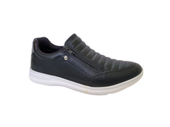 TENIS SLIP ON FEM. COMFORT FLEX PRETO BRANCO - Sugestiva Calçados