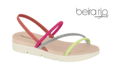 SANDALIA FEM. BEIRA RIO PINK MENTA CRISTAL