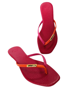 CHINELO FEM. DEDO ANNA FLOR CEREJA LAMIA MIX - comprar online