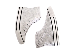 TENIS FEM. CANO ALTO STREET STAR BRANCO STRASS - comprar online